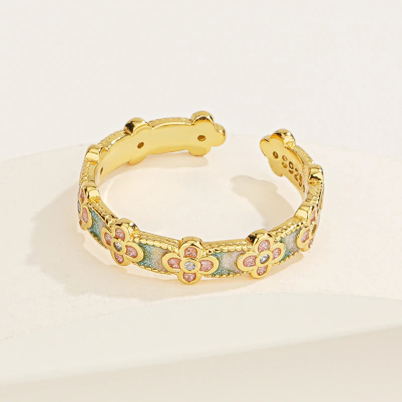 Enamel Blossom Ring