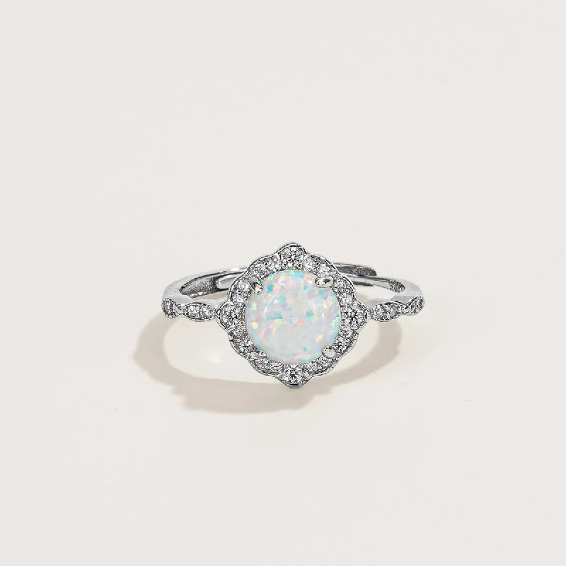 Opal Floral Ring
