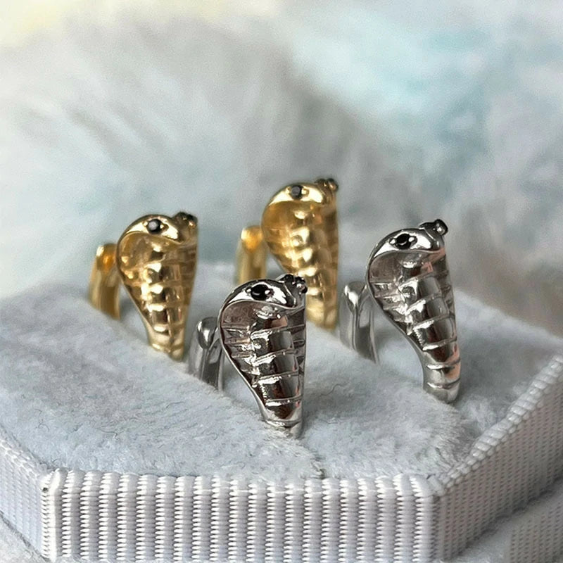 Vintage Cobra Cuff Earrings in Sterling Silver | Pair