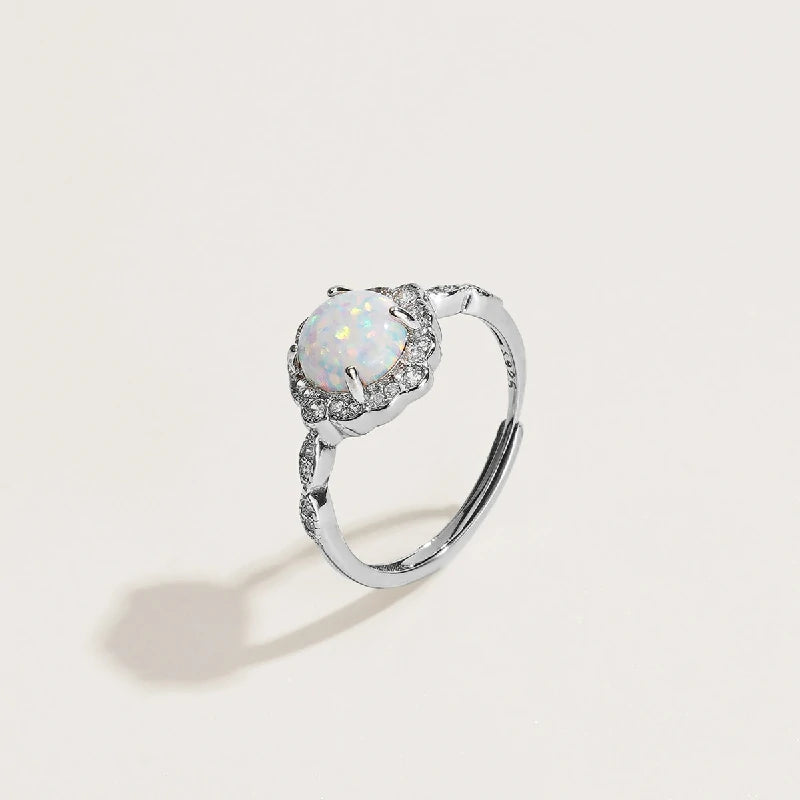 Opal Floral Ring