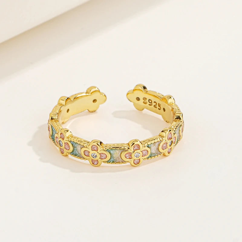 Enamel Blossom Ring