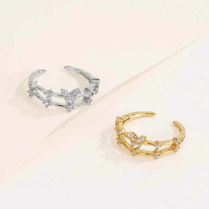 Papillon Double Layer Crystals Ring