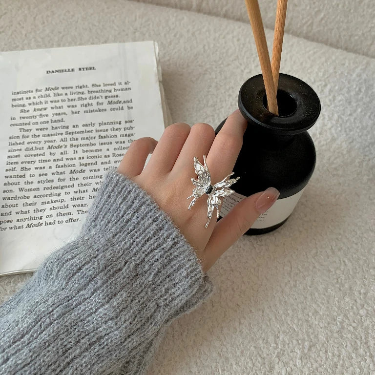 Adjustable Motion Butterfly Ring