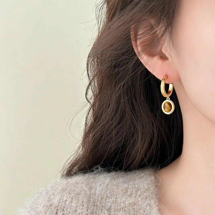 Tiger's Eye Studs | Pair