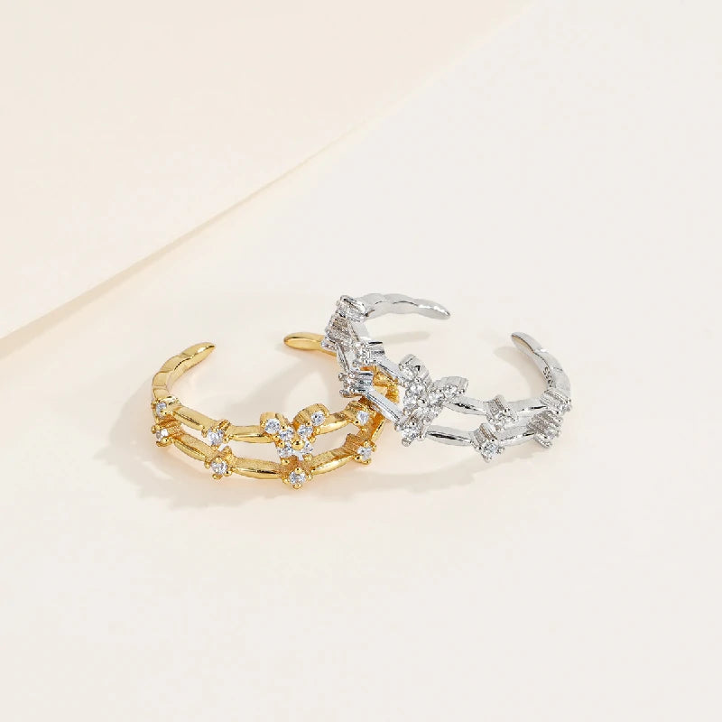 Papillon Double Layer Crystals Ring