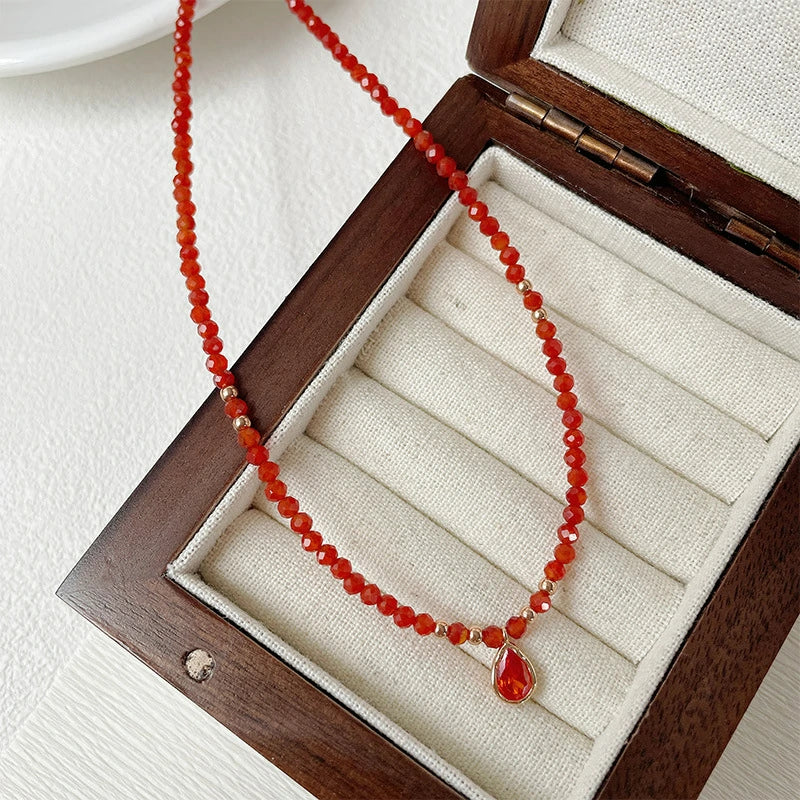 Faceted Carnelian Necklace