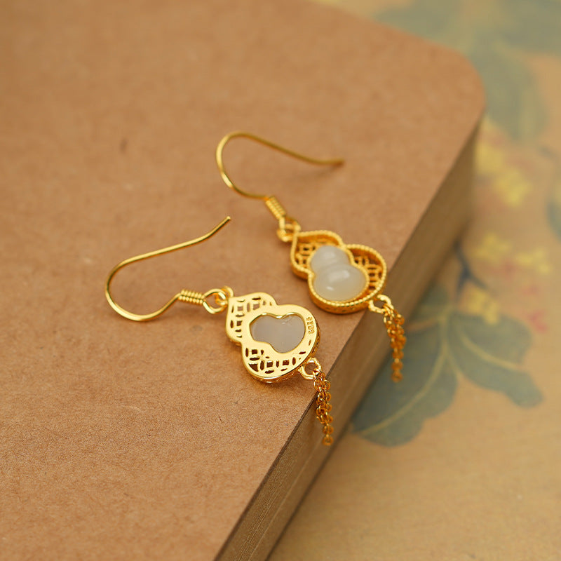 Imperial Jade Gourd Earrings | Pair