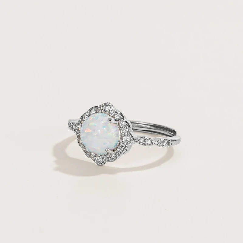 Opal Floral Ring