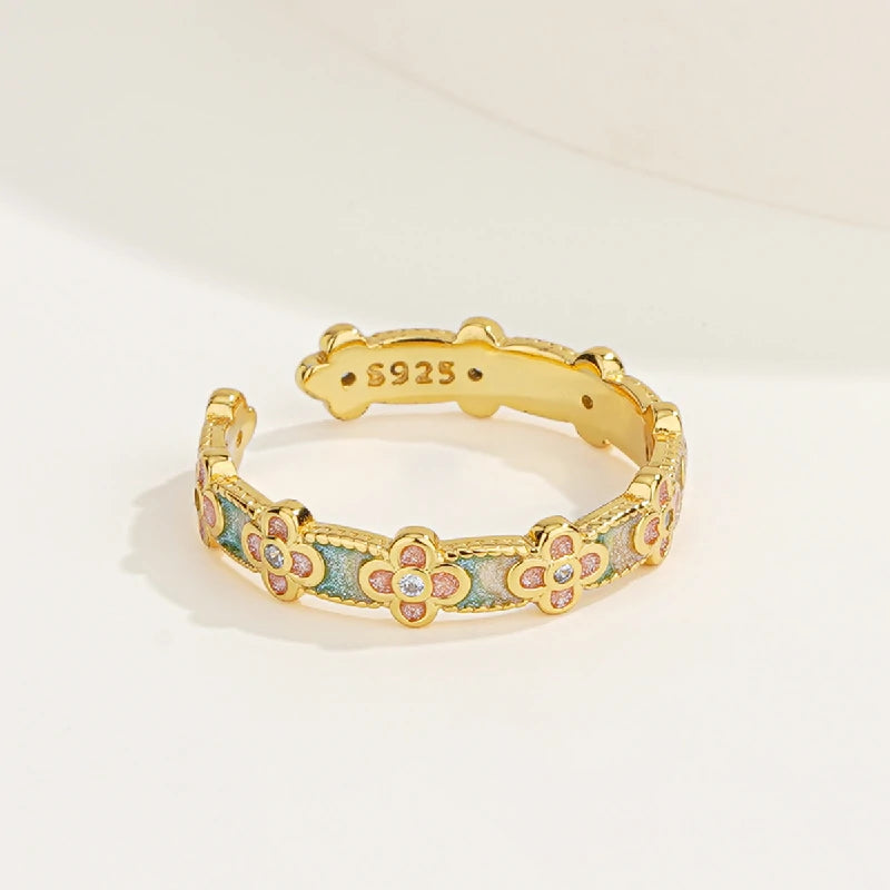 Enamel Blossom Ring