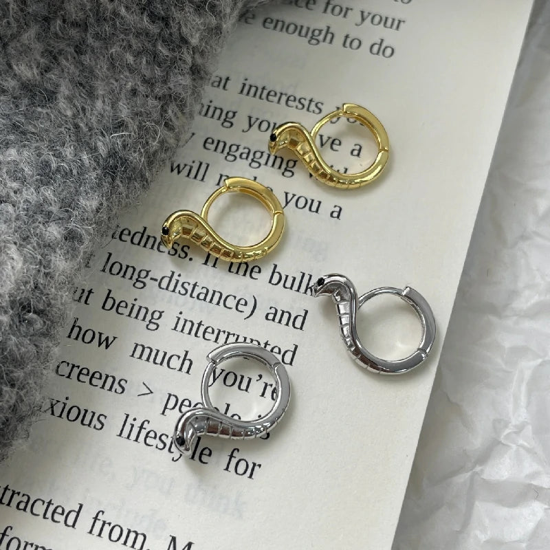 Vintage Cobra Cuff Earrings in Sterling Silver | Pair