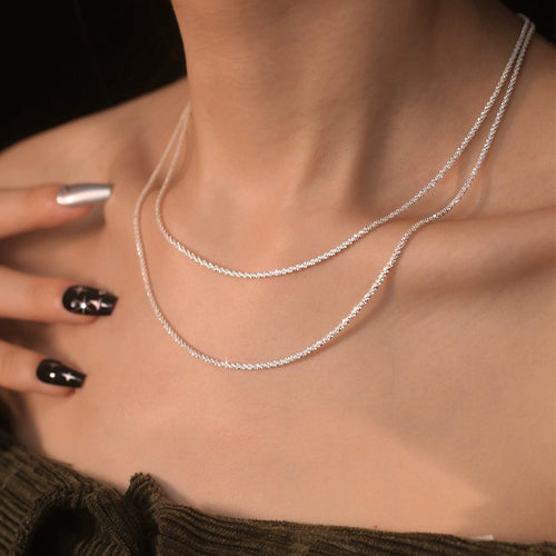 Shimmering Wavy Chain Necklace