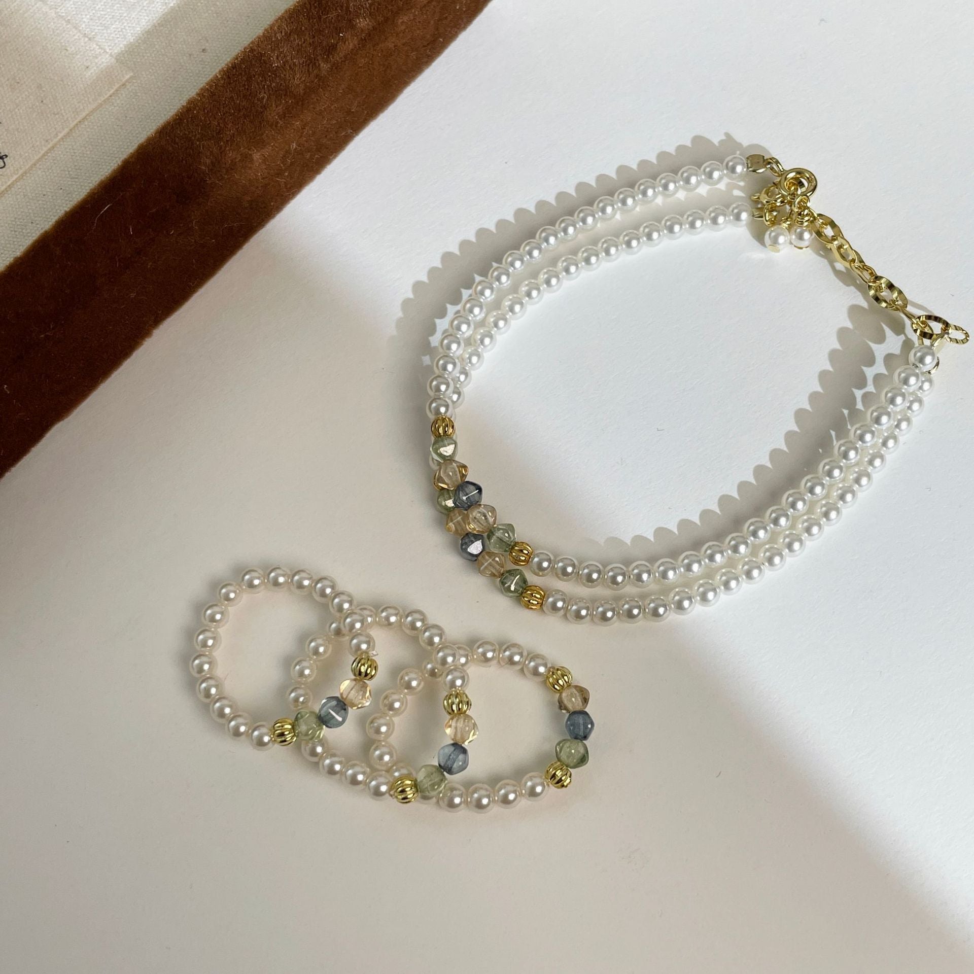 Pearl & Czech Glass Ring