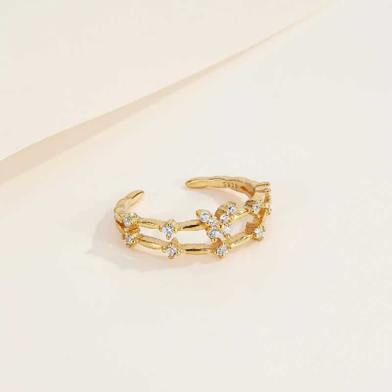 Papillon Double Layer Crystals Ring