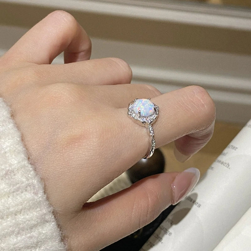 Opal Floral Ring