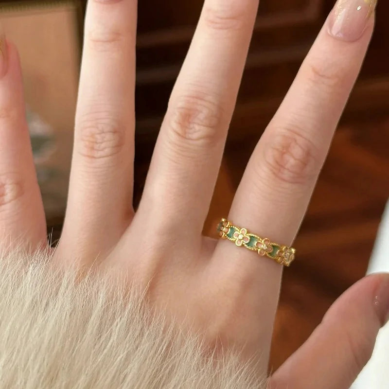 Enamel Blossom Ring
