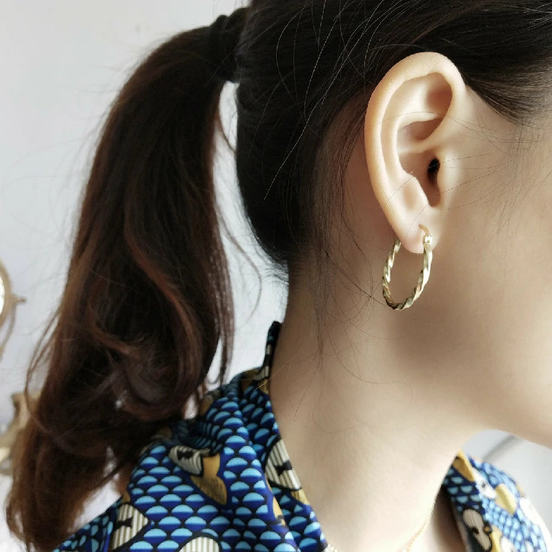 Twisted Geometry Earrings | Pair
