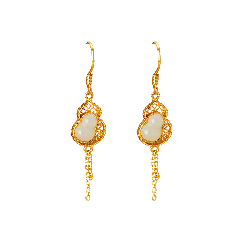Imperial Jade Gourd Earrings | Pair