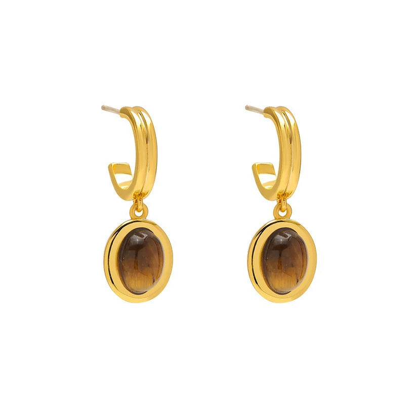 Tiger's Eye Studs | Pair