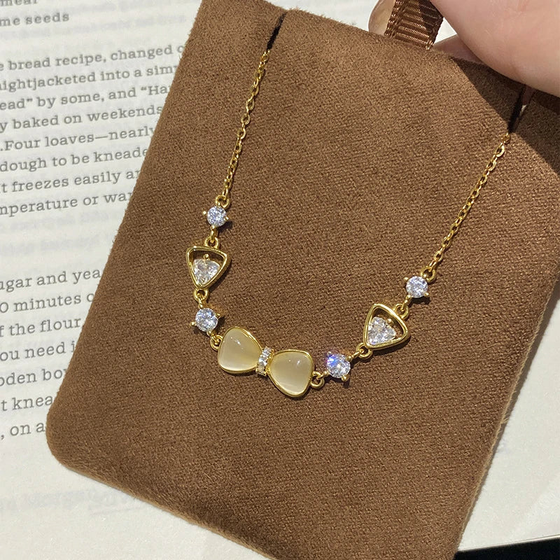 Cat-Eyes Silk Bow Bracelet