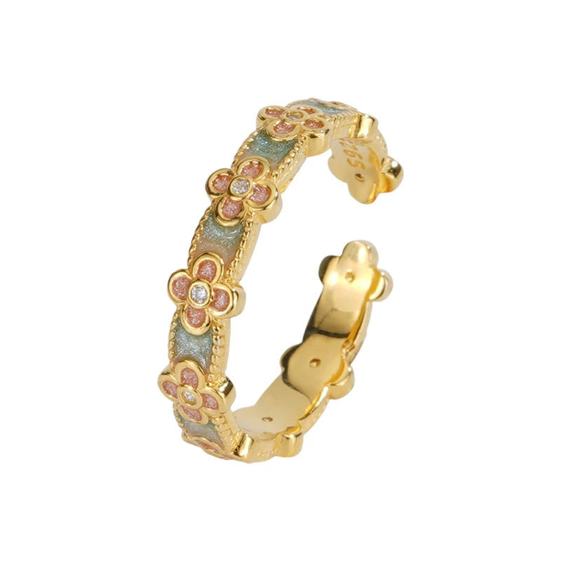 Enamel Blossom Ring