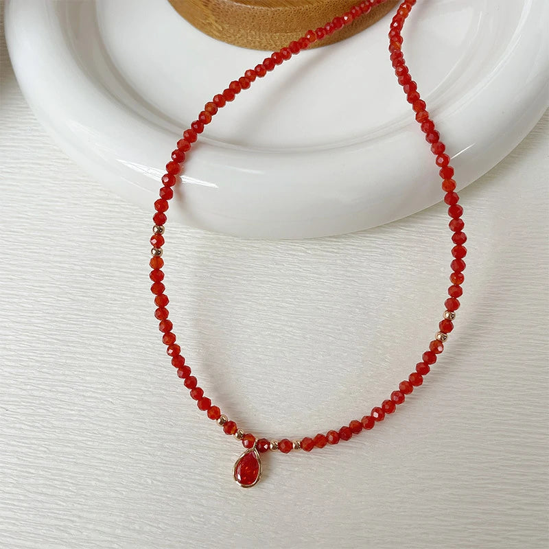 Faceted Carnelian Necklace