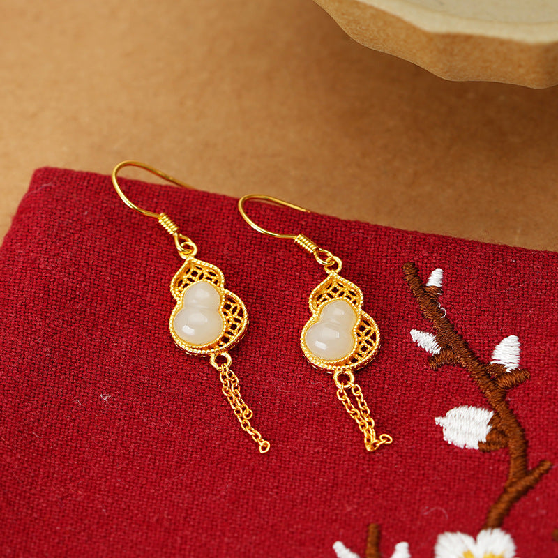 Imperial Jade Gourd Earrings | Pair