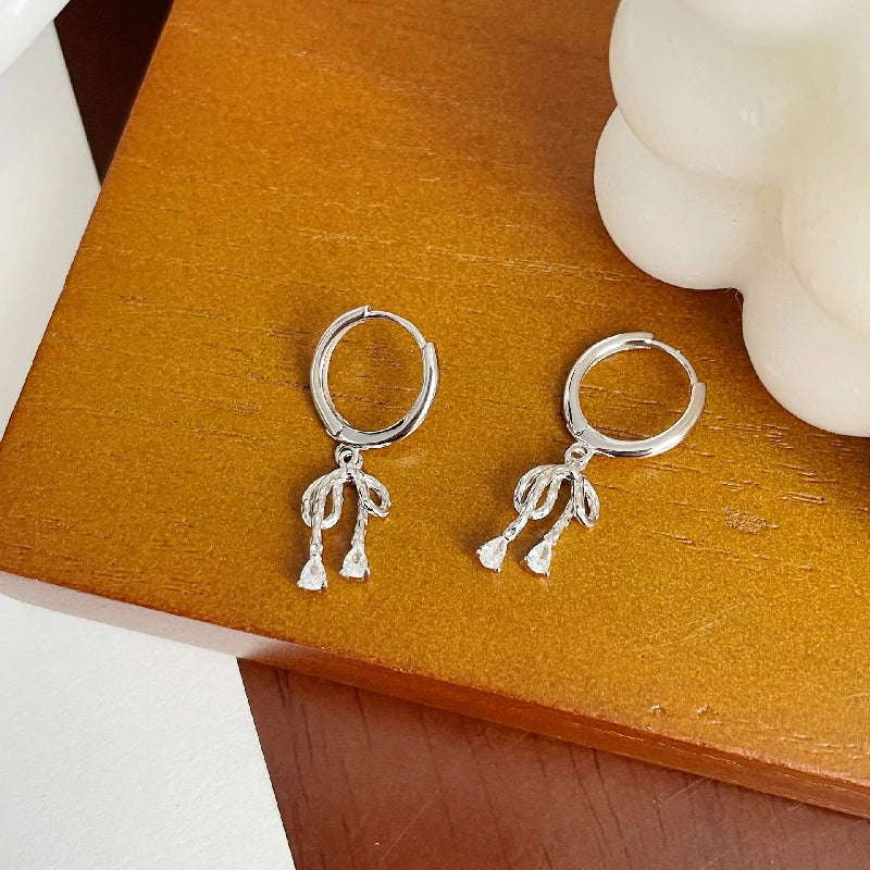 Draping Bow Drop Earrings | Pair