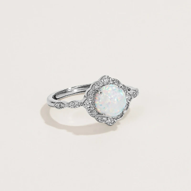 Opal Floral Ring