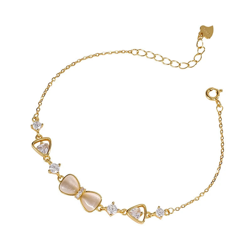 Cat-Eyes Silk Bow Bracelet