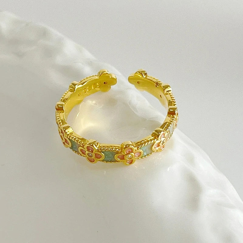 Enamel Blossom Ring