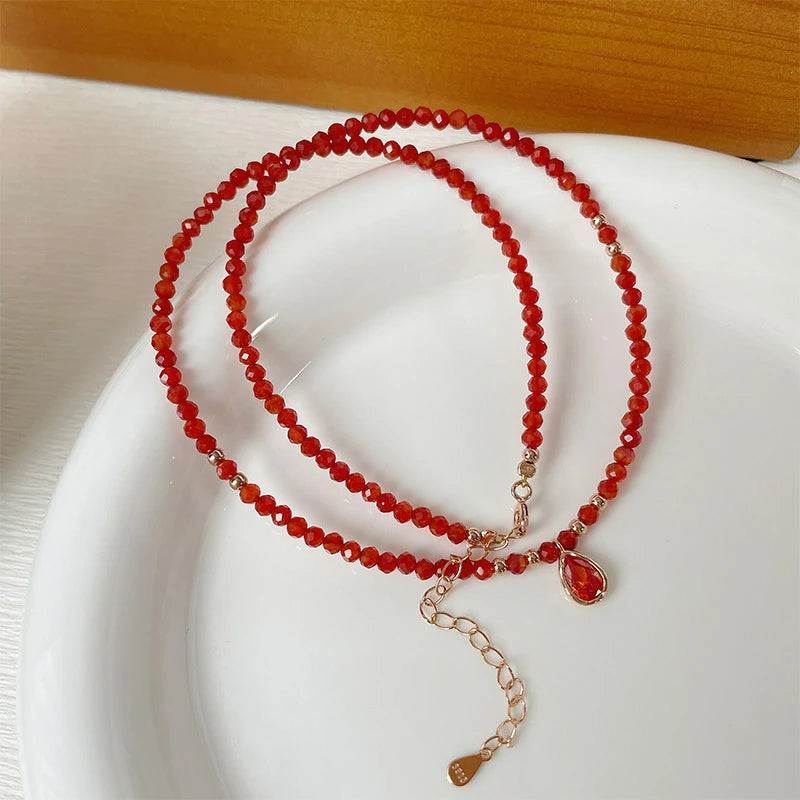 Faceted Carnelian Necklace