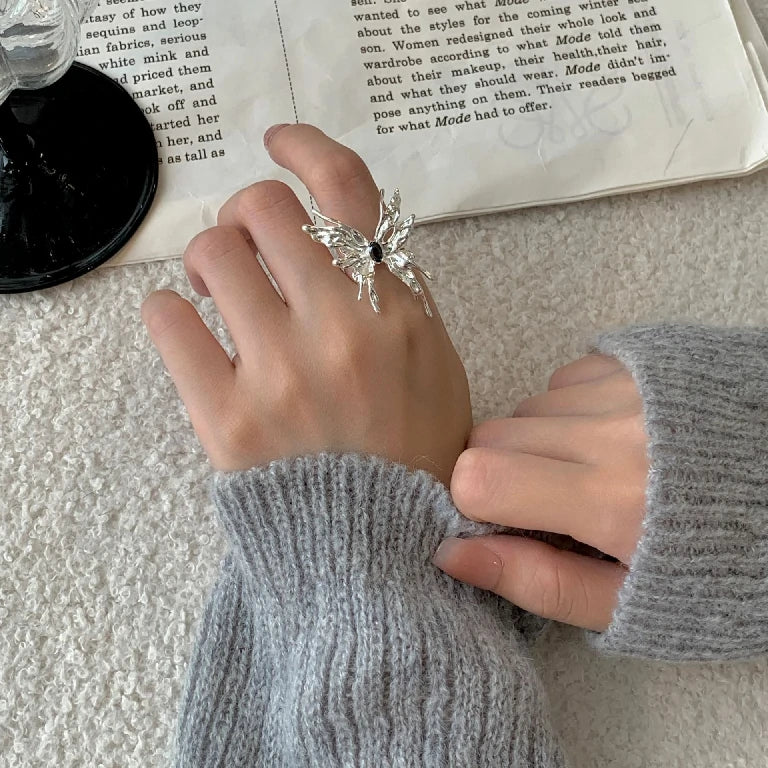 Adjustable Motion Butterfly Ring