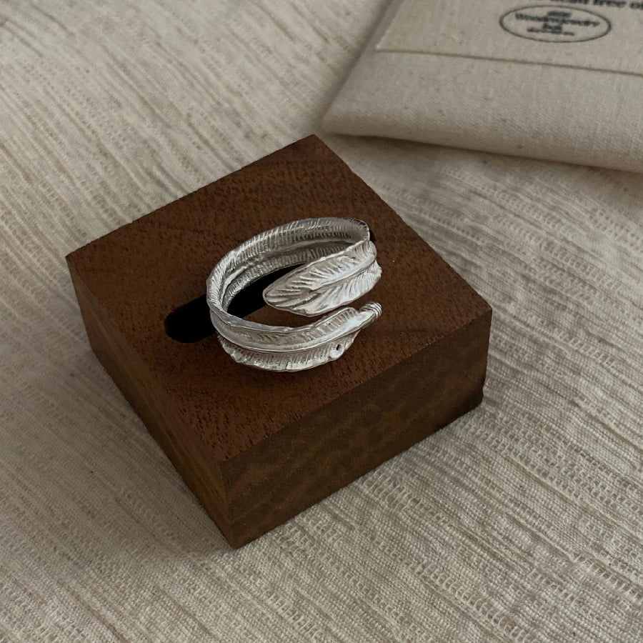 Silver Feather Flow Ring