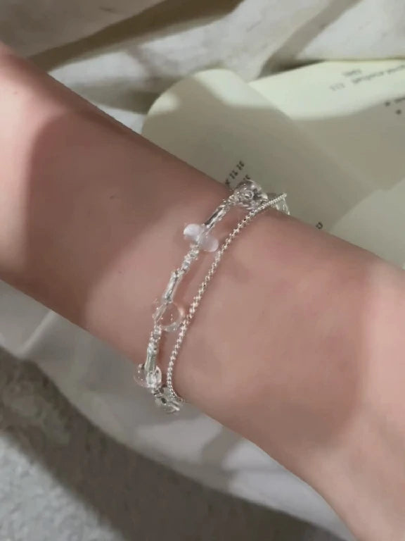 Organic Crystal Bead Bracelet