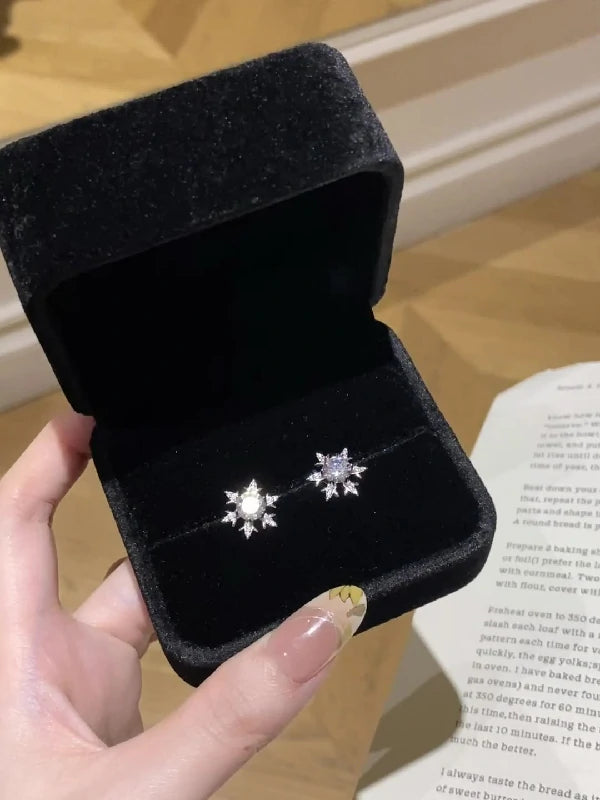 Crystalline Snowflake Earrings | Pair