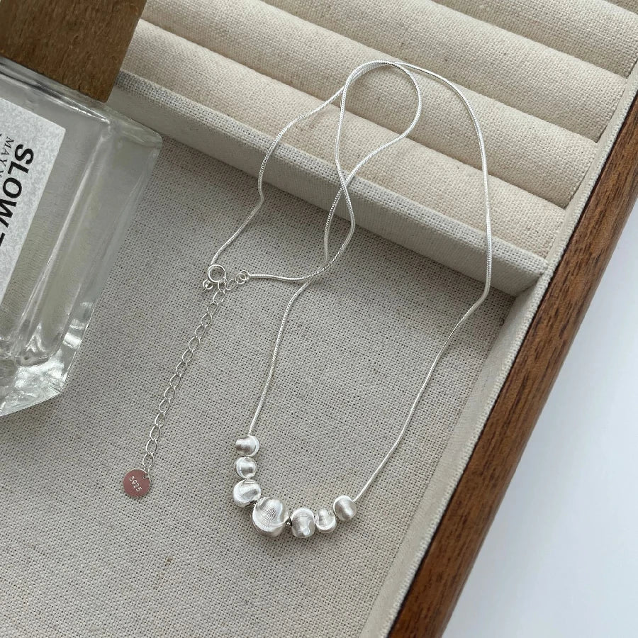 Silver CatEye Track Necklace