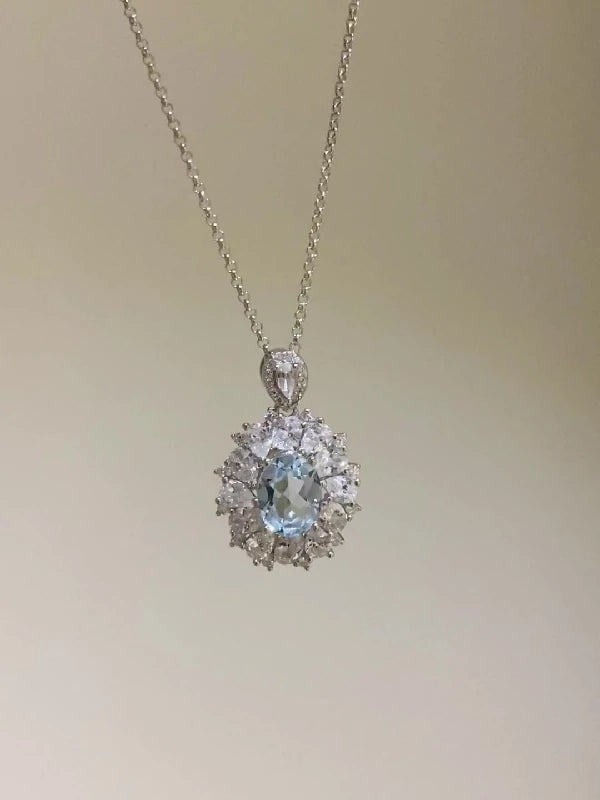 Sky Blue Topaz Pendant Necklace