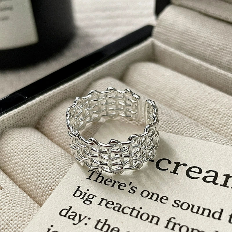 Woven Mesh Adjustable Ring