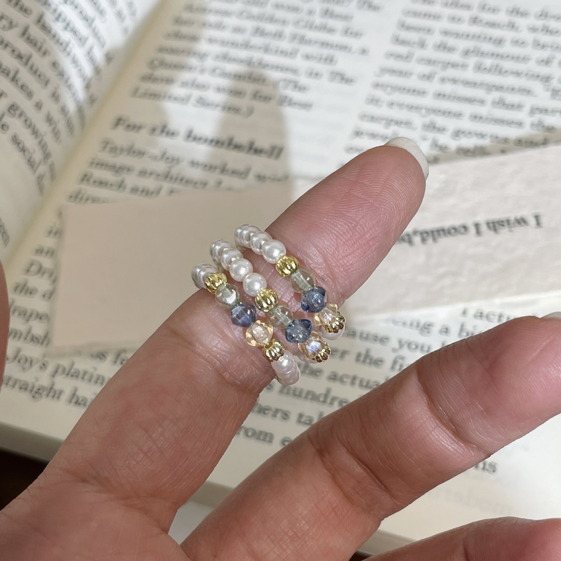 Pearl & Czech Glass Ring