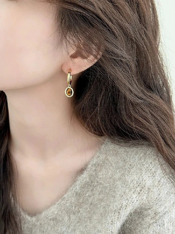 Tiger's Eye Studs | Pair