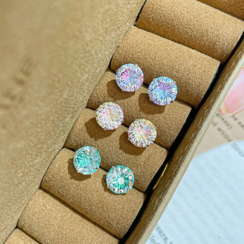 Firework Cut Stud Earrings | Pair