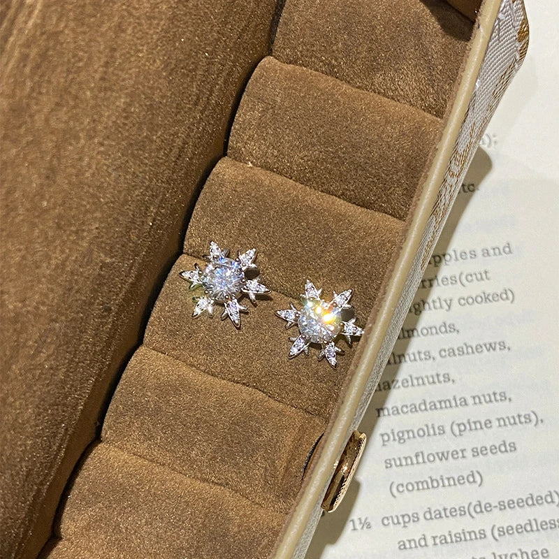 Crystalline Snowflake Earrings | Pair