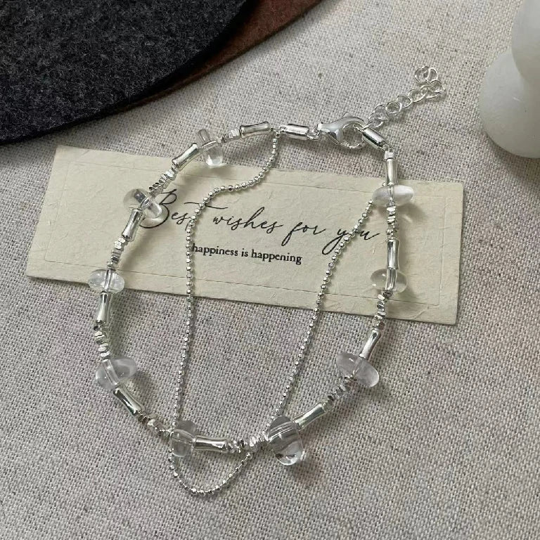 Organic Crystal Bead Bracelet