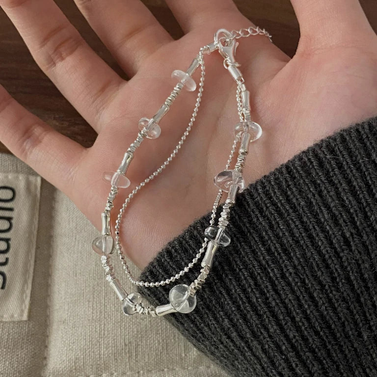 Organic Crystal Bead Bracelet