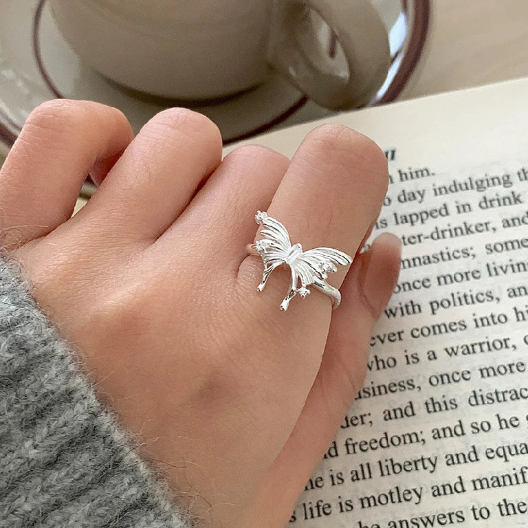 Sculpted Butterfly Adjustable Ring