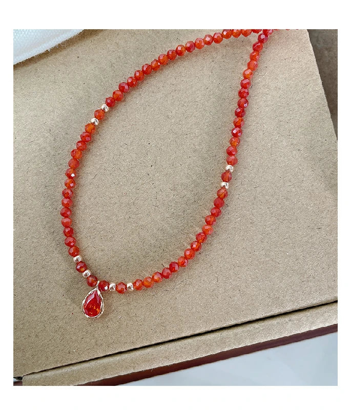 Faceted Carnelian Necklace