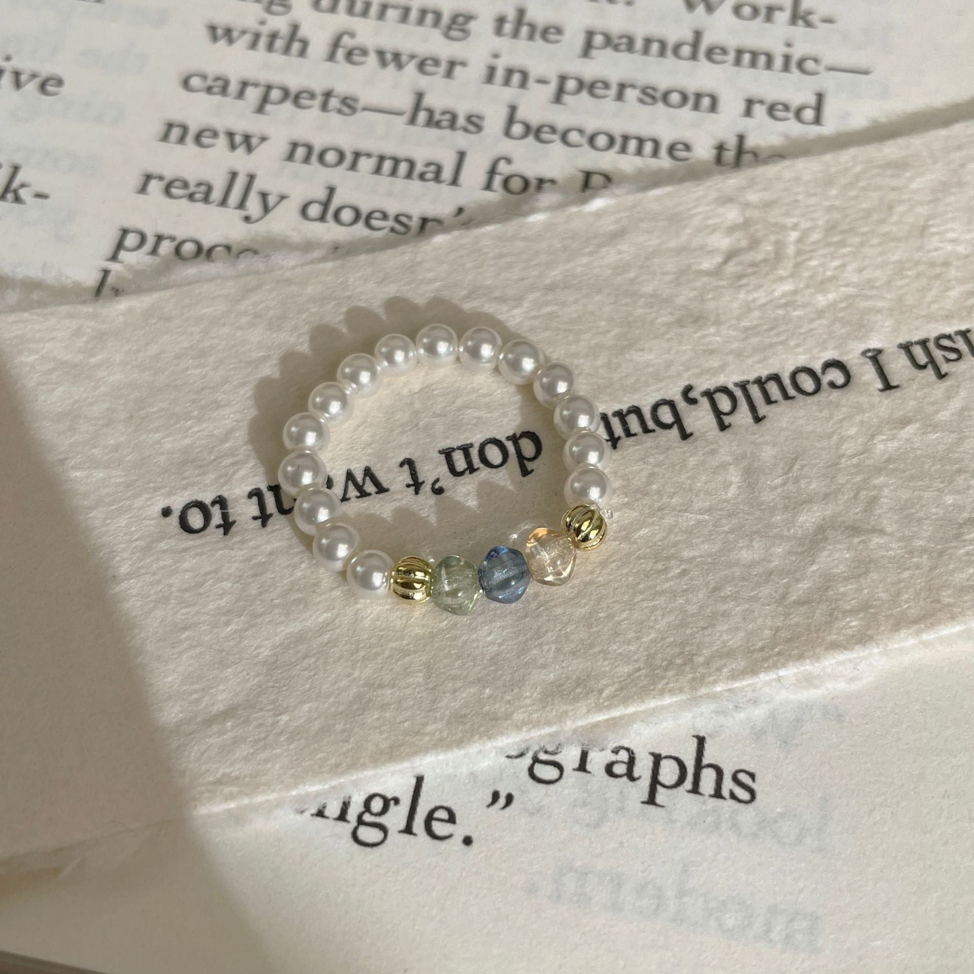 Pearl & Czech Glass Ring