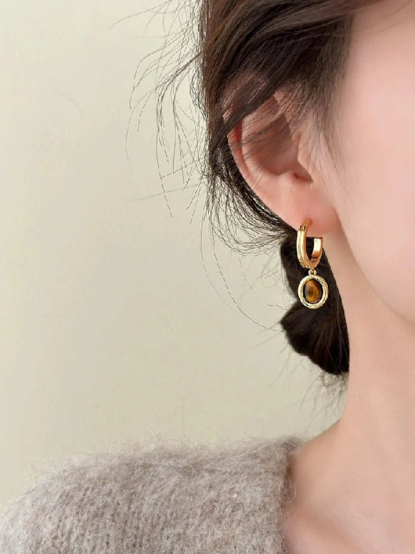 Tiger's Eye Studs | Pair