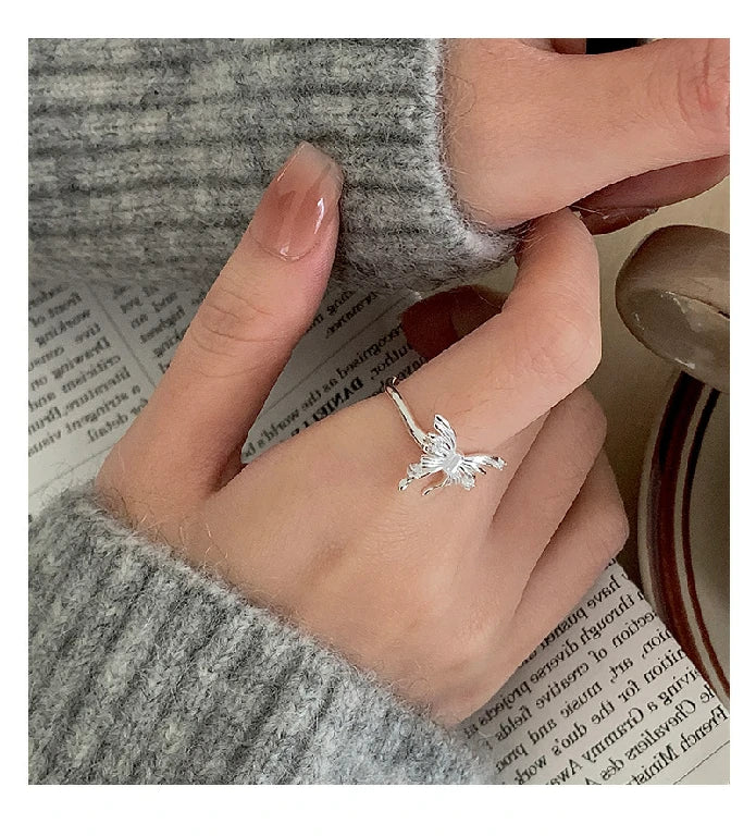 Sculpted Butterfly Adjustable Ring