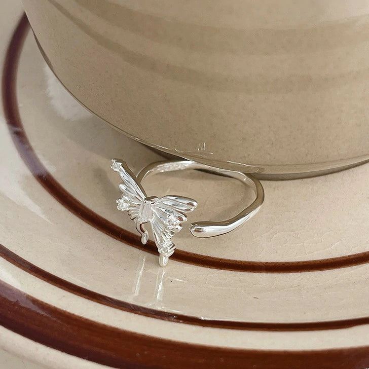 Sculpted Butterfly Adjustable Ring